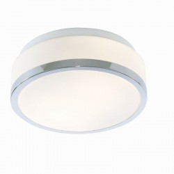 Cheese - Bathroom Chrome with Opal Glass Small Ceiling Lamp  Cheese - Bathroom Chrome with Opal Glass Small Ceiling Lamp