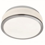 Cheese - Bathroom Satin Silver with White Glass Ceiling Lamp  Cheese - Bathroom Satin Silver with White Glass Ceiling Lamp