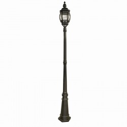 Bel Aire - Outdoor Black with Clear Glass Single Lantern Post