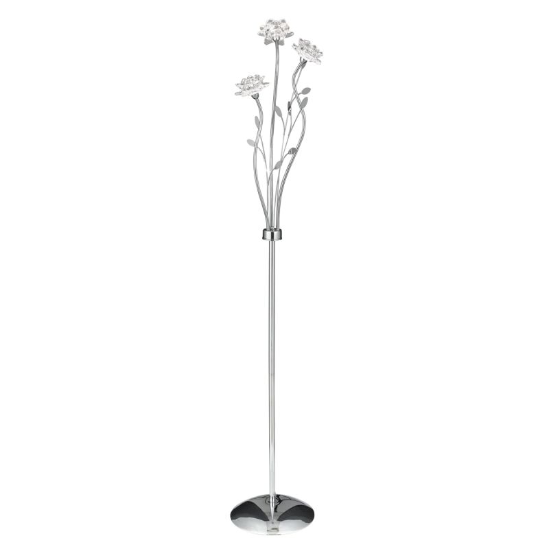 Searchlight-7283CC - Bellis - Clear Flower Glass with Chrome Floor Lamp