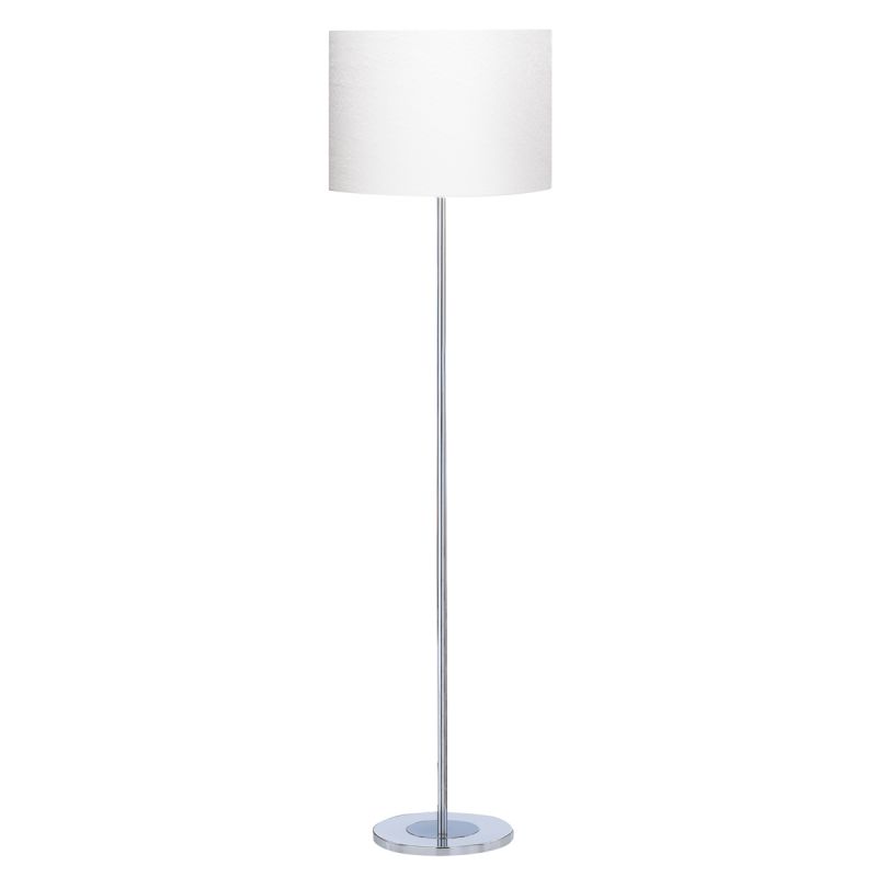 Searchlight-7550CC - Carter - White Shade with Chrome Floor Lamp