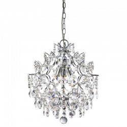 Harrietta - Hexagonal Crystal with Chrome 3 Light Pendant