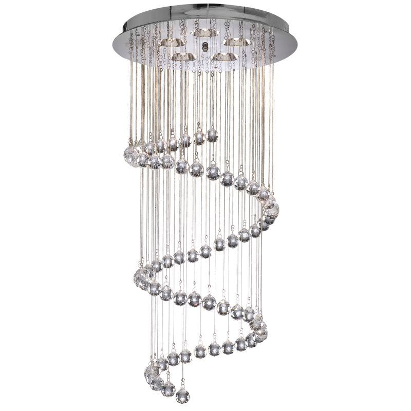 Searchlight-7743CC - Hallway - Crystal with Chrome 5 Light Spiral Cluster Fitting