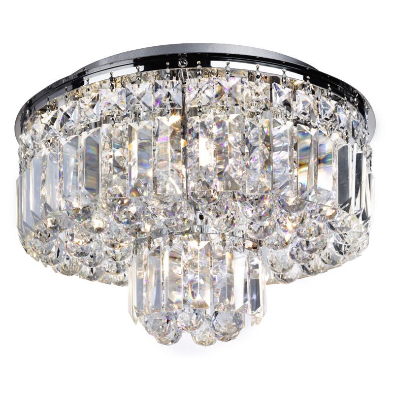 Searchlight-7755-5CC - Hayley - Crystal with Chrome 5 Light Ceiling Lamp
