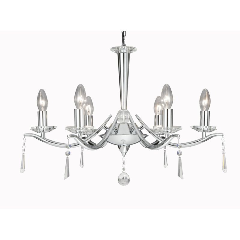 Searchlight-7956-6CC - Arabella - Crystal with Chrome 6 Light Centre Fitting