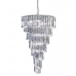 Sigma - Acrylic with Chrome 9 Light Spiral Chandelier