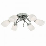 Opera - Opal Glass with Chrome 6 Light Ceiling Lamp  Opera - Opal Glass with Chrome 6 Light Ceiling Lamp