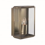 Box - Antique Brass with Clear Glass Lantern Wall Lamp Box - Antique Brass with Clear Glass Lantern Wall Lamp