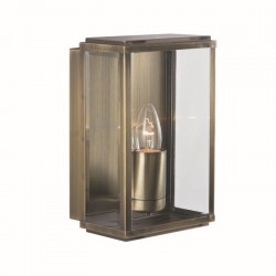 Box - Antique Brass with Clear Glass Lantern Wall Lamp Box - Antique Brass with Clear Glass Lantern Wall Lamp
