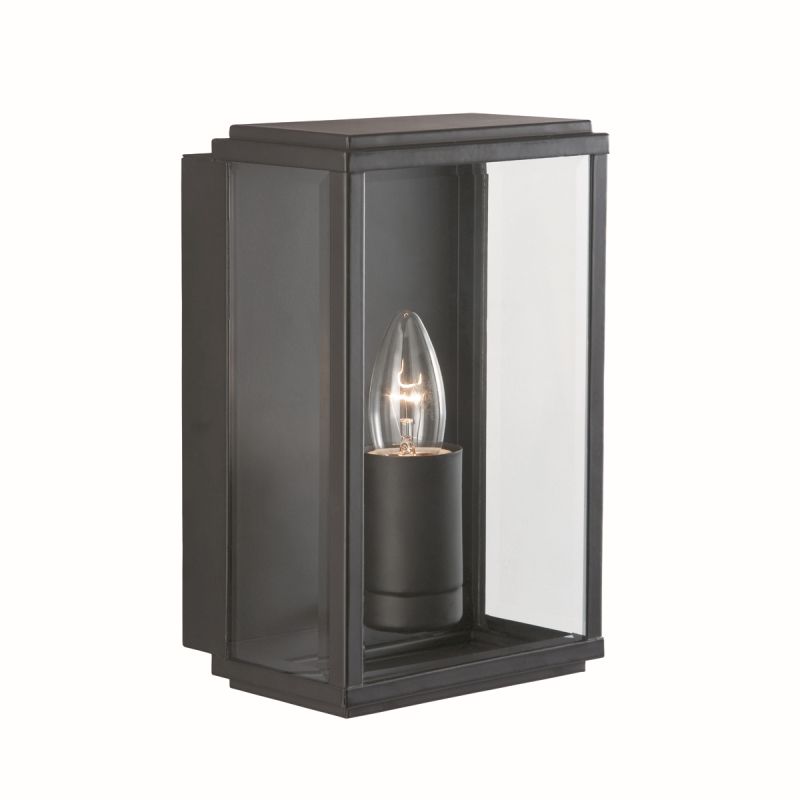 Searchlight-8204BK - Box - Black with Clear Glass Lantern Wall Lamp