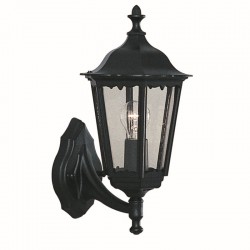 Alex - Outdoor Black and Clear Glass Uplighter Wall Lamp Alex - Outdoor Black and Clear Glass Uplighter Wall Lamp
