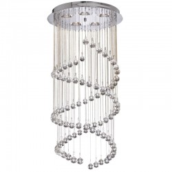 Hallway - Crystal with Chrome 5 Light Spiral Cluster Fitting Hallway - Crystal with Chrome 5 Light Spiral Cluster Fitting