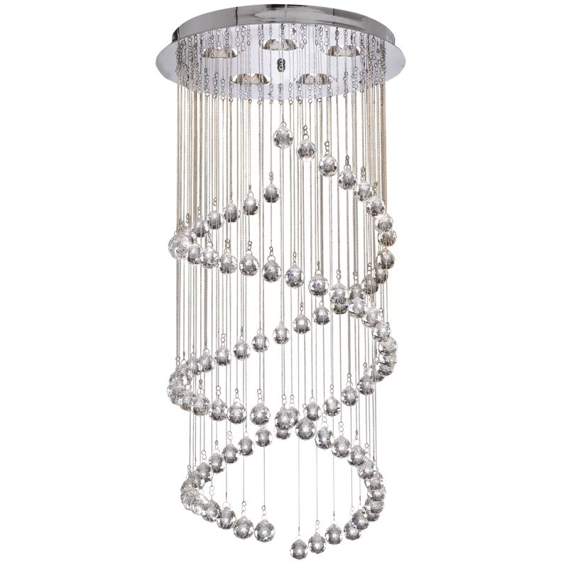 Searchlight-8843CC - Hallway - Crystal with Chrome 5 Light Spiral Cluster Fitting