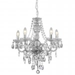 Marie Therese - Crystal & Acrylic, Chrome 5 Light Chandelier Marie Therese - Crystal & Acrylic, Chrome 5 Light Chandelier