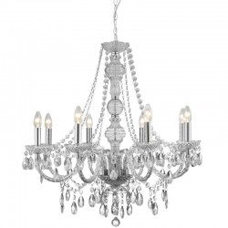 Marie Therese - Clear Acrylic & Chrome 8 Light Chandelier