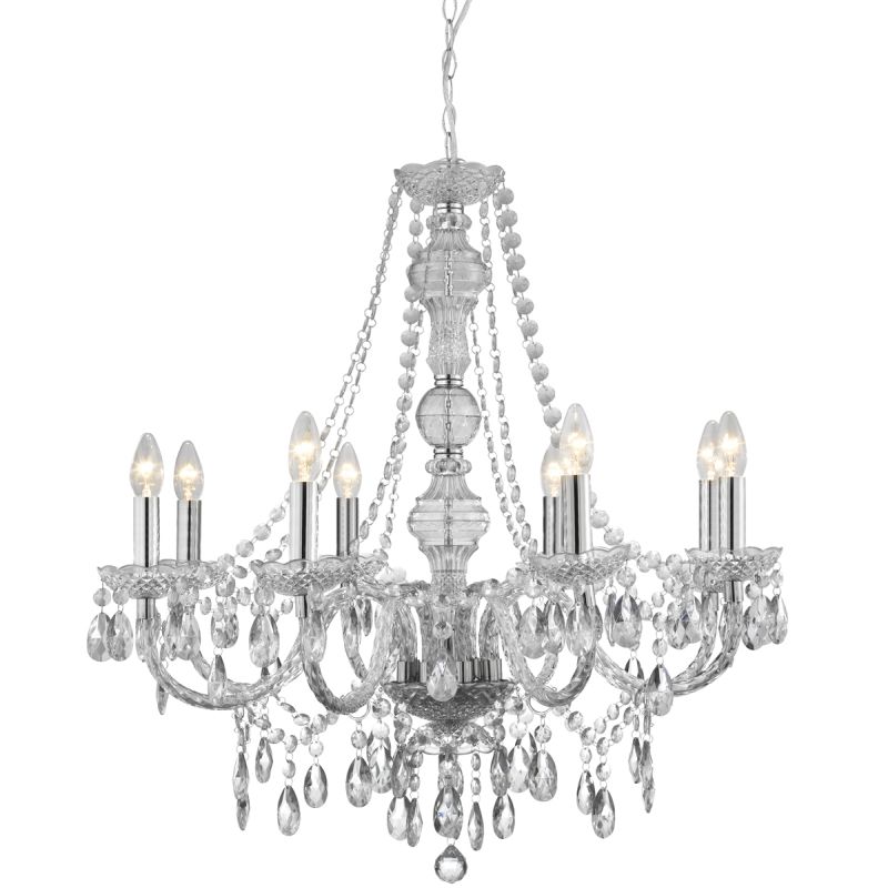 Searchlight-8888-8CL - Marie Therese - Clear Acrylic & Chrome 8 Light Chandelier
