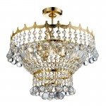 Versailles - Traditional Crystal with Gold 5 Light Semi-Flush