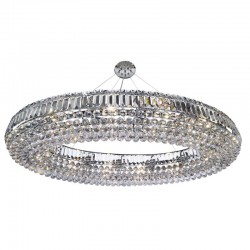 Vesuvius - Crystal with Chrome 24 Light Oval Chandelier Vesuvius - Crystal with Chrome 24 Light Oval Chandelier