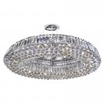 Vesuvius - Crystal with Chrome 10 Light Oval Chandelier