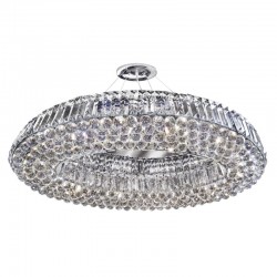 Vesuvius - Crystal with Chrome 10 Light Oval Chandelier Vesuvius - Crystal with Chrome 10 Light Oval Chandelier
