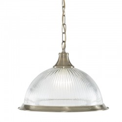 American Diner - Ribbed Glass & Antique Brass Single Pendant American Diner - Ribbed Glass & Antique Brass Single Pendant