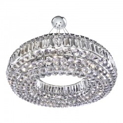 Vesuvius - Crystal with Chrome 10 Light Round Chandelier Vesuvius - Crystal with Chrome 10 Light Round Chandelier