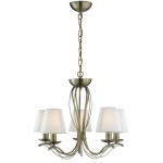 Andretti - Cream Shade with Antique Brass 5 Light Centre Fitting Andretti - Cream Shade with Antique Brass 5 Light Centre Fitting