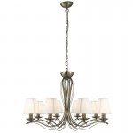 Andretti - Cream Shade with Antique Brass 8 Light Centre Fitting Andretti - Cream Shade with Antique Brass 8 Light Centre Fitting