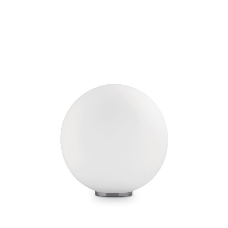 IdealLux-009131 - Mapa bianco - White Globe Glass with Chrome Table Lamp ∅ 30