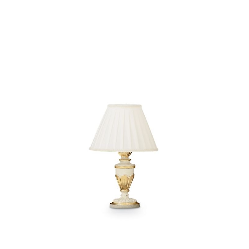 IdealLux-012889 - Firenze - White and Gold with Leaf Table Lamp