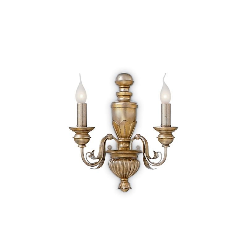 IdealLux-020846 - Dora - Antique Gold with Leaf Twin Wall Lamp
