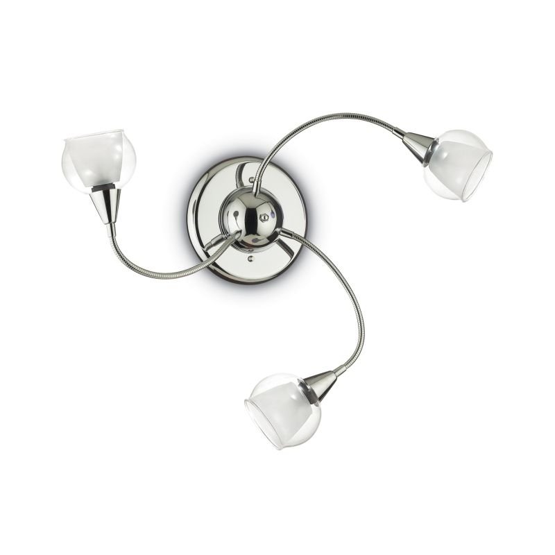 Ceiling Lights - Tender - Clear and Frosted Glass with Chrome 3 Light Ceiling Lamp IdealLux-028682 - Tender - Clear and Frosted Glass with Chrome 3 Light Ceiling Lamp