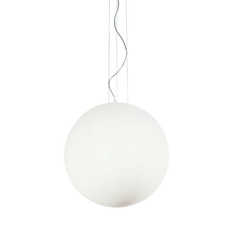 IdealLux-032122 - Mapa bianco - White Globe Glass with Chrome Single Pendant ∅ 50