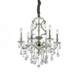 Gioconda - Antique Silver 6 Light Chandelier with Crystal Gioconda - Antique Silver 6 Light Chandelier with Crystal