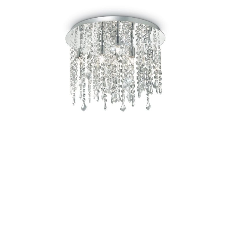 IdealLux-052991 - Royal - Crystal with Chrome 8 Light Round Ceiling Lamp