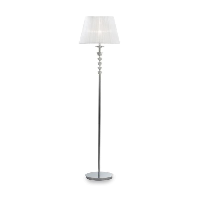 IdealLux-059228 - Pegaso - White Organza with Crystal Floor Lamp