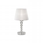 Pegaso - Chrome Table Lamp with White Organza & Crystal Pegaso - Chrome Table Lamp with White Organza & Crystal