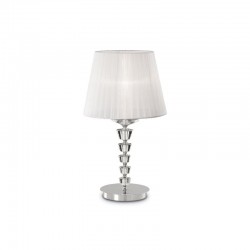 Pegaso - Chrome Table Lamp with White Organza & Crystal Pegaso - Chrome Table Lamp with White Organza & Crystal