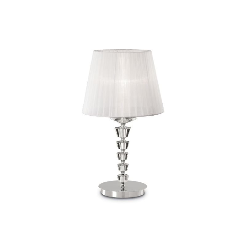 IdealLux-059259 - Pegaso - Big White Organza with Crystal Table Lamp