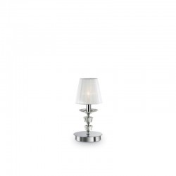 Pegaso - Chrome Table Lamp with White Organza & Crystal Pegaso - Chrome Table Lamp with White Organza & Crystal
