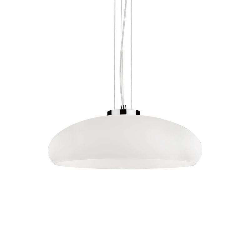 IdealLux-059679 - Aria - Small White Frosted Glass Single Hanging Pendant