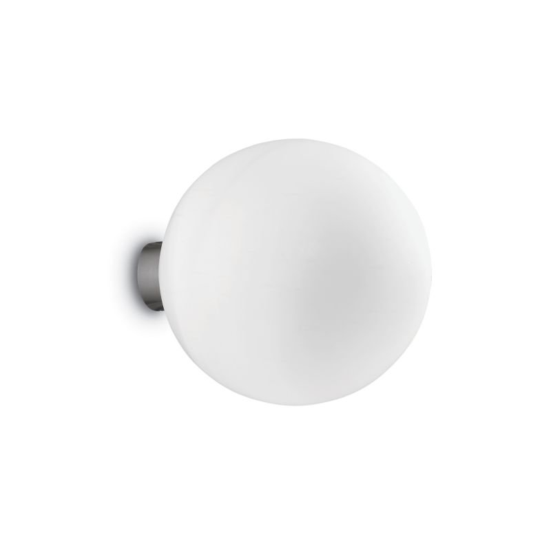 IdealLux-059815 - Mapa bianco - White Globe Glass with Chrome Ceiling Lamp ∅ 20