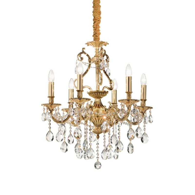 IdealLux-060507 - Gioconda - Crystal and Gold 6 Light Chandelier