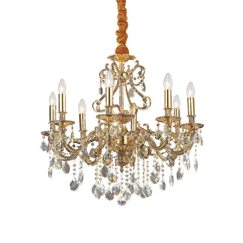 IdealLux-060514 - Gioconda - Crystal and Gold 8 Light Chandelier