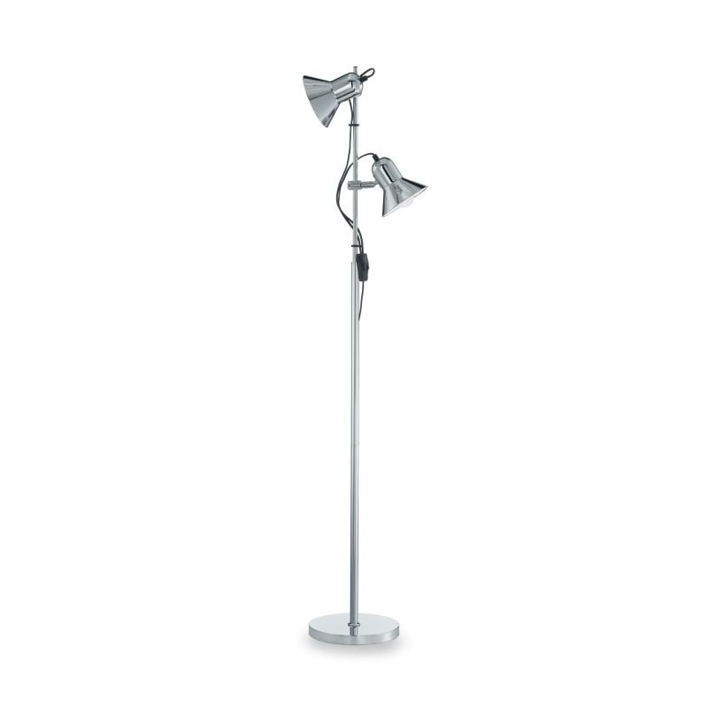 IdealLux-061122 - Polly - Adjustable Chrome 2 Light Floor Lamp