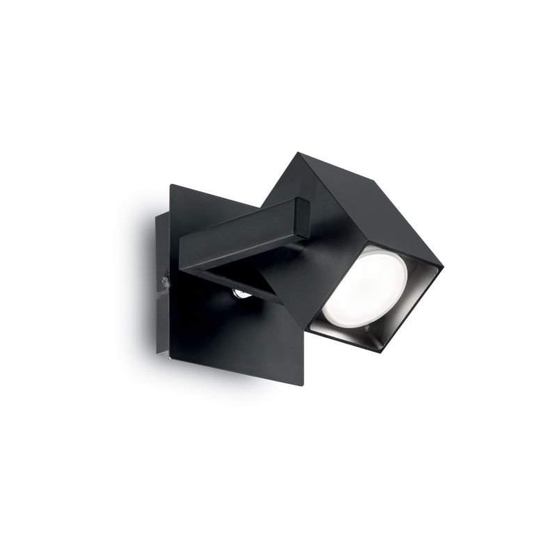 IdealLux-073569 - Mouse - Square Black and Chrome Metal Single Spots Light