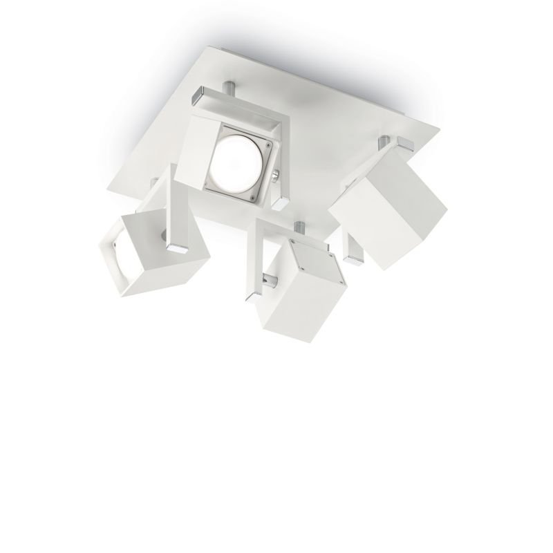 IdealLux-073583 - Mouse - Square White and Chrome Metal Four Spots Light