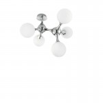 Nodi - Chrome 5 Light Central Fitting with White Glass Nodi - Chrome 5 Light Central Fitting with White Glass
