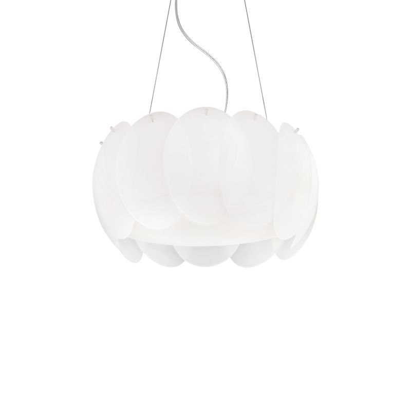 IdealLux-074139 - Ovalino - Small Decorative White Glass 5 Light Pendant