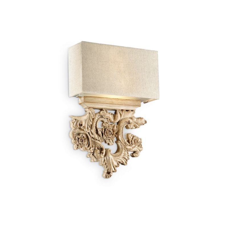 IdealLux-075211 - Peter - Handcrafted Beige Fabric 2 Light Wall Lamp